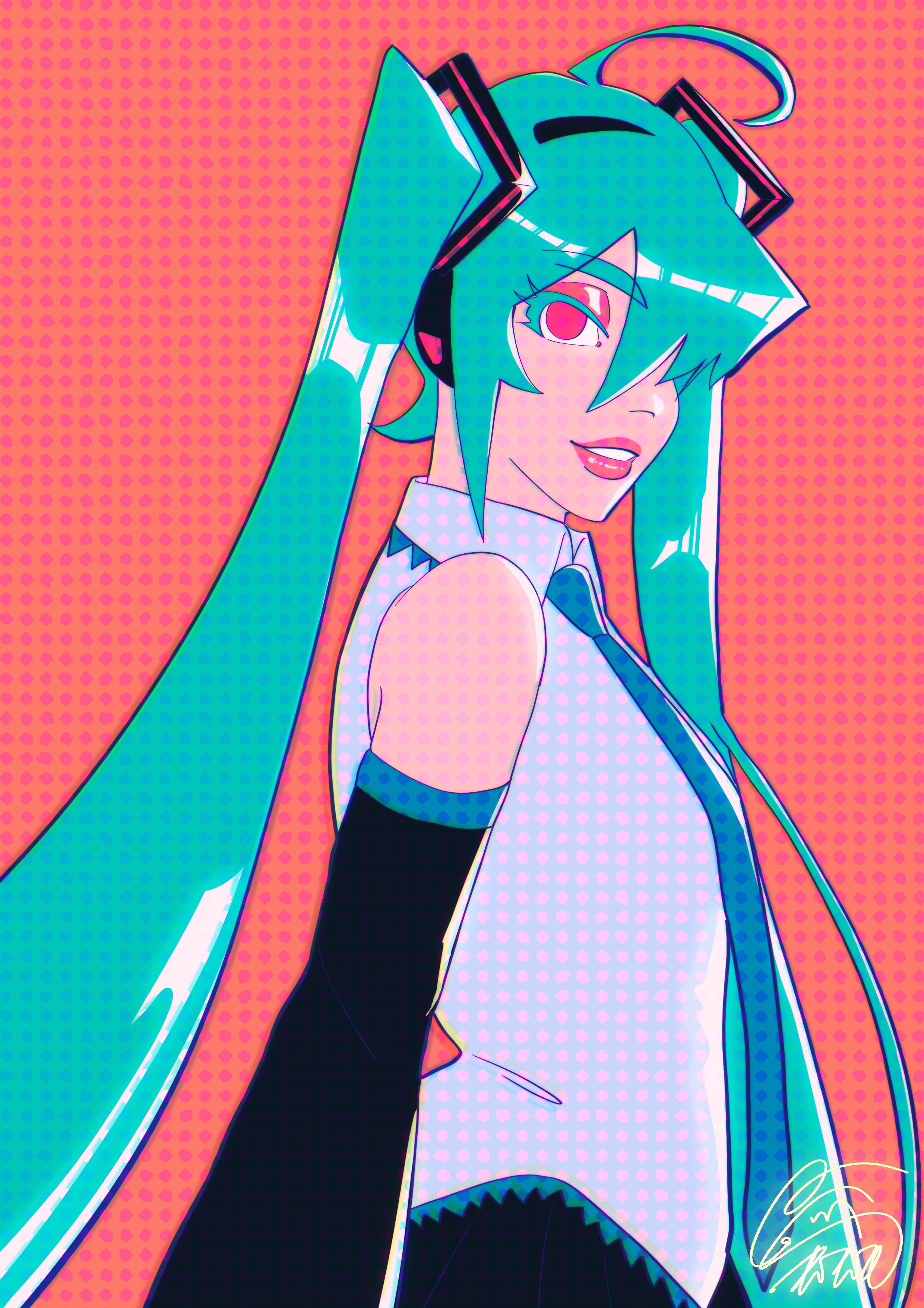 初音ミクのちょいとカートゥーン風イラスト